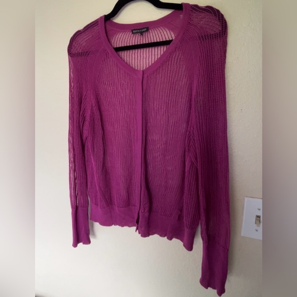 Eileen Fisher Women's Purple/Pink Waffle Knit see-thru
Cardigan SIZE X-LARGE - Picture 1 of 8